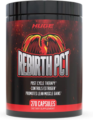 Rebirth Pct Supplement For Men, Most Stacked & Complete Post Cycle Therapy Formula - Science-Backed Ingredients & Optimal Dosages, Supercharge Recovery & Maintain Gains From Your Cycle (270 Capsules)