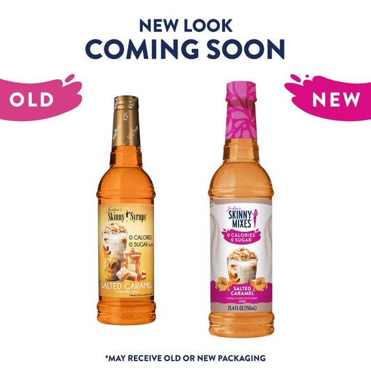 Jordan'S Skinny Syrups Sugar Free Coffee Syrup, Salted Caramel Flavor Drink Mix, Zero Calorie Flavoring For Chai Latte, Protein Shake, Food & More, Gluten Free, Keto Friendly, 25.4 Fl Oz, 2 Pack