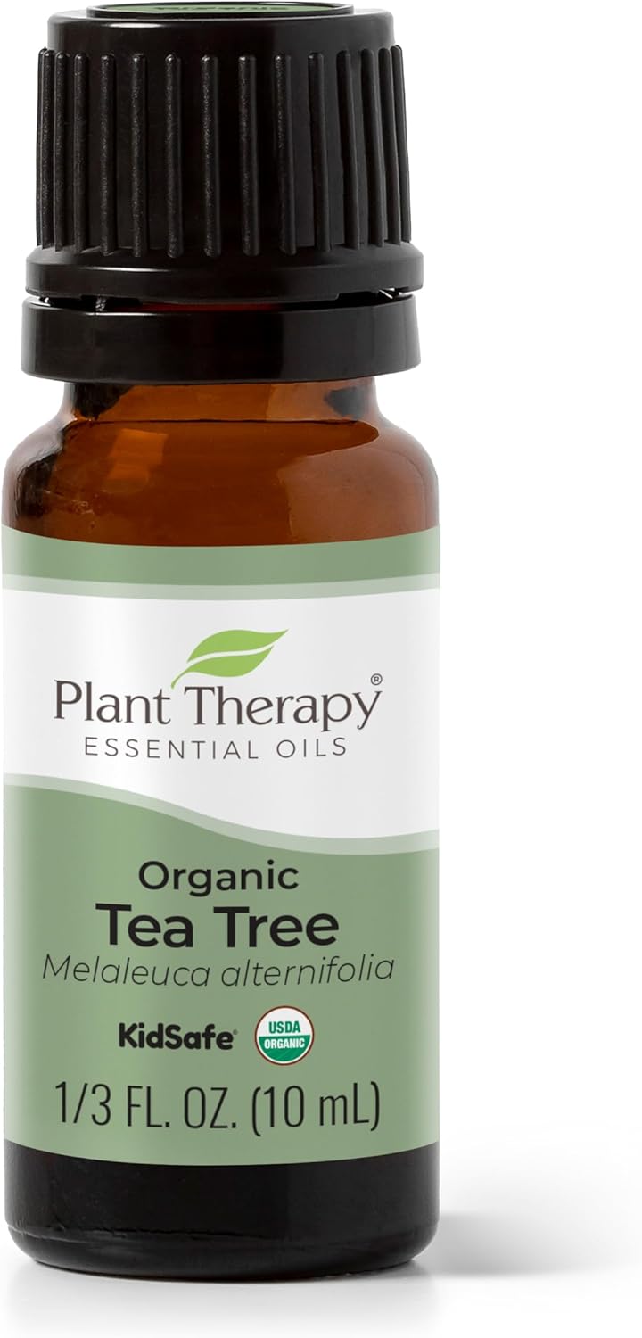 Plant Therapy Organic Tea Tree Oil (Melaleuca) 100% Pure, Usda Certified Organic, Undiluted, Natural Aromatherapy For Skin, Hair, And Toenails, Therapeutic Grade 10 Ml (1/3 Oz)