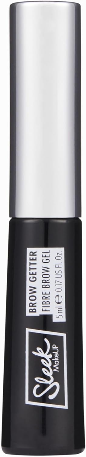 Sleek Makeup Brow Getter Fibre Brow Gel, Volumising, Long-Lasting Formula, Contains Microfibres For Fuller Looking Brows, Ash Brown, 5Ml