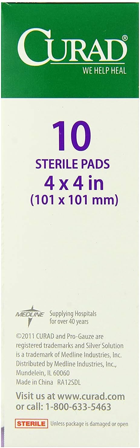 Curad Non-Woven Pro-Gauze, 4 Inch x 4 Inch, 10 Count (Pack of 4) : Health & Household