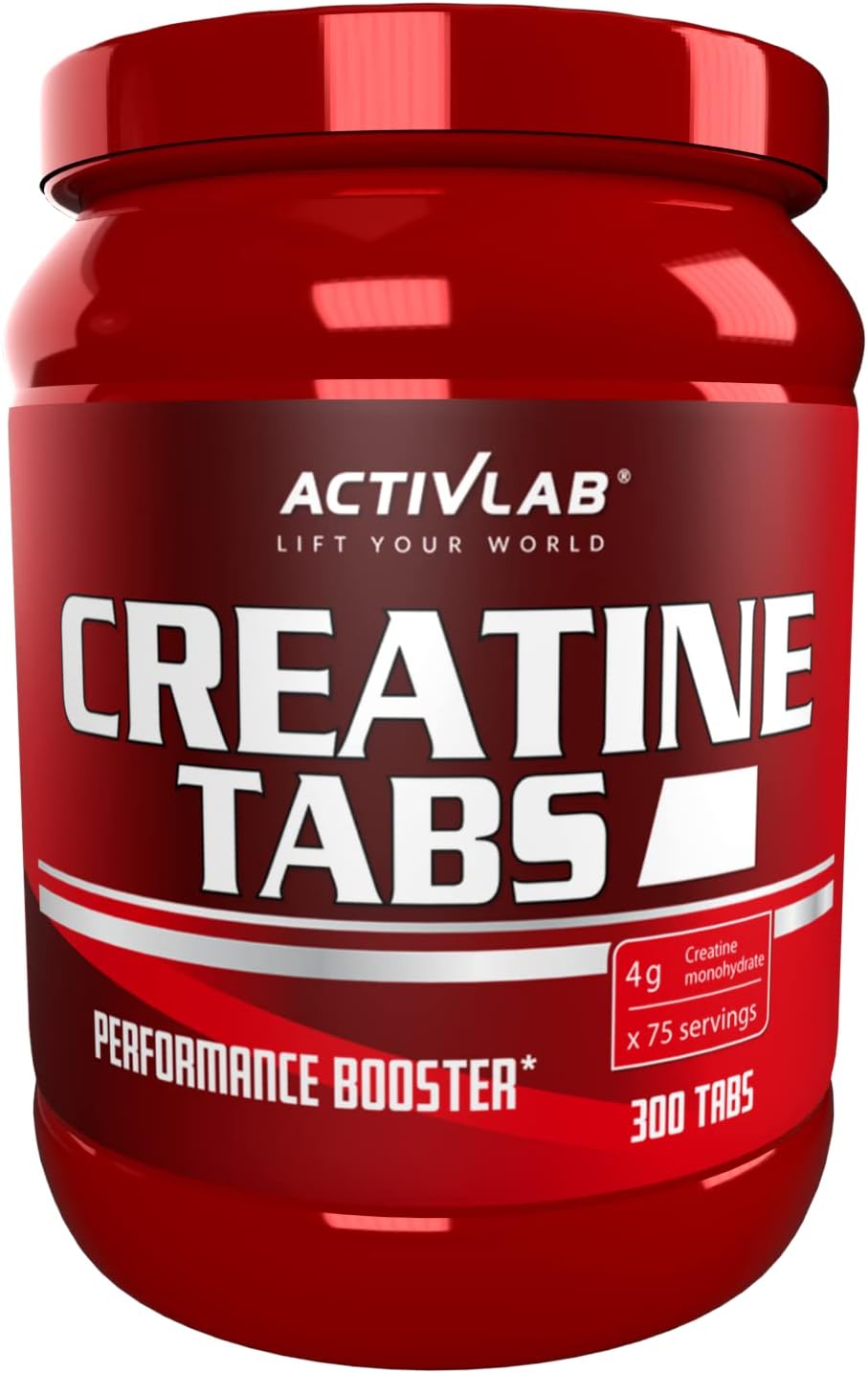 Activlab Creatine Tabs | 300 Tablets | 75 Portions | Pomegranate | Creatine Monohydrate 4000 Mg | Bodybuilding, Fitness, Cross-Fit, Weightlifting, Powerlifting | 3X Lab Tested | Optimum Nutrition