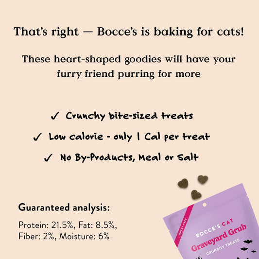 Bocce'S Bakery All-Natural, Seasonal, Graveyard Grub Cat Treats, Wheat-Free, Limited-Ingredient Soft & Chewy Treats Inspired By Halloween, 2 Oz