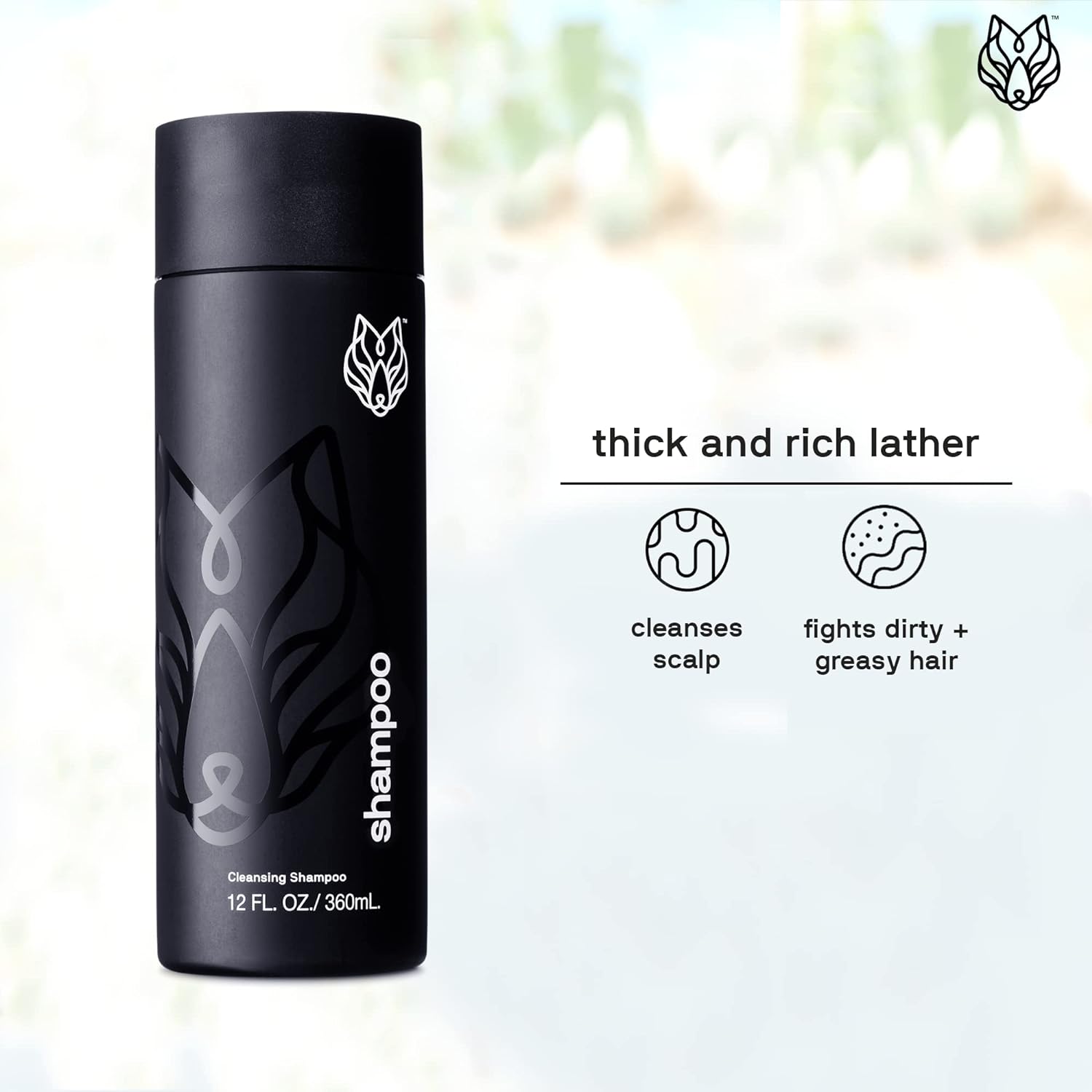 Black Wolf Everyday Men’s Shampoo - 2-Pack (12 Fl Oz) - Charcoal Powder Cleanses Scalp and Fights Dirty & Greasy Hair - Thick & Rich Lather Daily Shampoo - For All Hair Types : Beauty & Personal Care