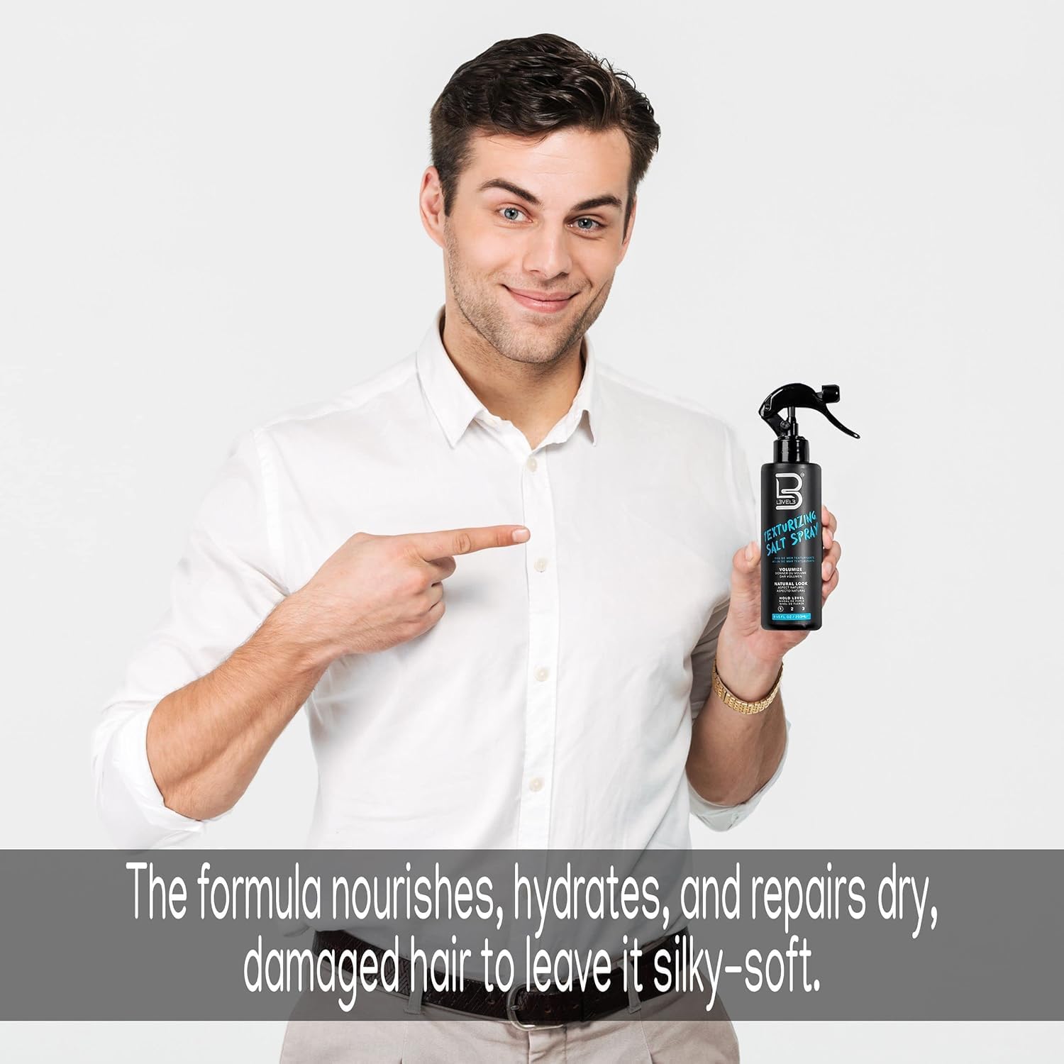 L3 Level 3 Sea Salt Texturizing Spray - Creates Beachy Waves And Texture - Casual Hair Finish : Beauty & Personal Care