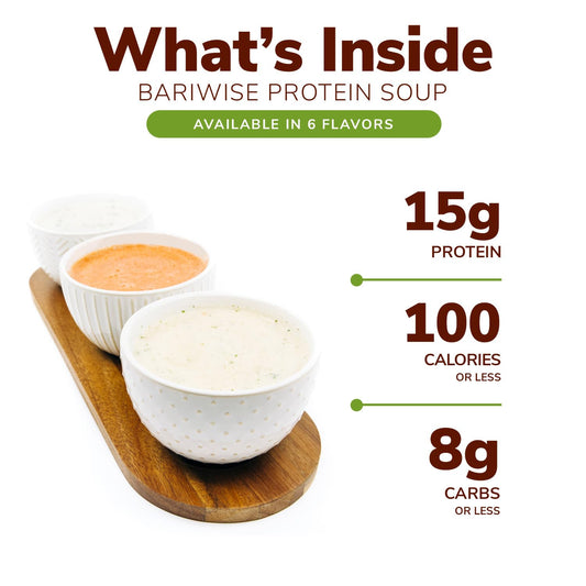 BariWise Protein Soup Mix, Cream of Mushroom - 90 Calories, 5g Net Carbs, 15 Protein (7ct)