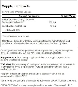 Swanson Prolacto Acidophilus 4 Billion Cfu 60 Veg Capsules