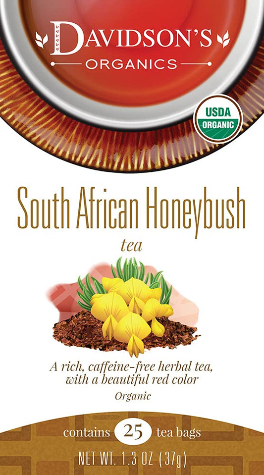 Davidson'S Organics, South African Honeybush, 25-Count Tea Bags, Pack Of 6