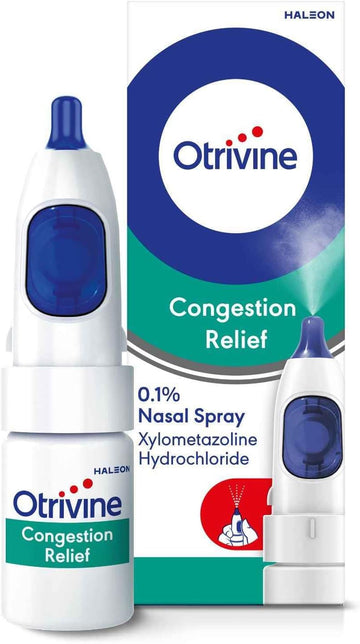 Otrivine Decongestant Nasal Spray, Nose Spray For Congestion & Blocked Nose Relief, 10Ml