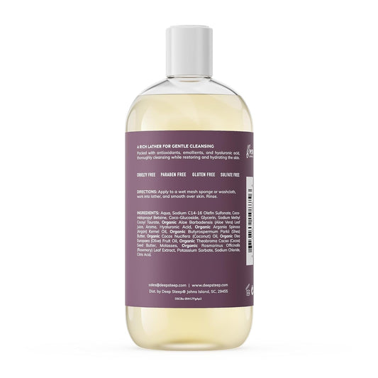 Deep Steep Body Wash, Lemon Cream, 17 Oz – Hydrating Shower Gel With Hyaluronic Acid, Shea Butter, Aloe Vera & Argan Oil – Vegan, Clean Beauty, Clean & Refreshed Skin