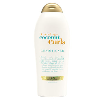 Ogx Quenching + Coconut Curls, Moisturizing Conditioner For Curly Hair, Detangling, Curl Enhancing, 25.4 Fl Oz