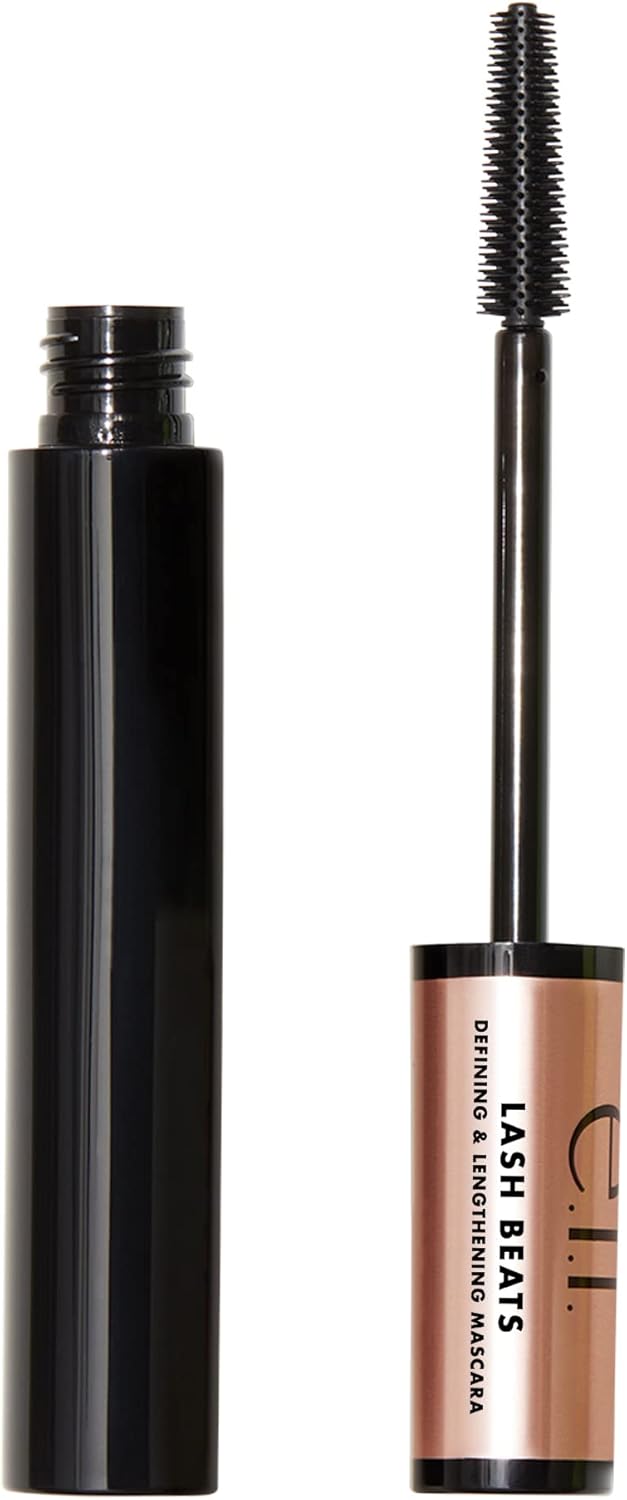 E.L.F. Lash Beats Mascara, Lengthening Formula For Mega Long Lashes, Creates Natural-Looking Long & Defined Lashes, Pitch Black, 1.1 Oz (10Ml)