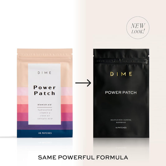 Dime Beauty Power Patch, 72 Count - Hydrocolloid Pimple Patches, Zit Spot And Blemish Aid With Salicylic Acid, Vitamin A, And Clove Oil