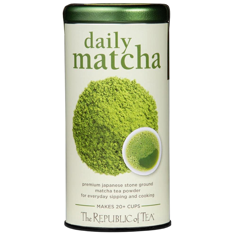 The Republic Of Tea Japanese Daily Matcha Powder, 1.5 Oz Tin | Matcha Green Tea | Makes 20+ Cups