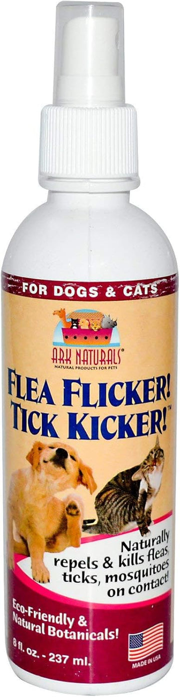 Ark Naturals Flea Flicker Tick Kicker Flea And Tick Repellent, For Cats And Dogs, Repels And Kills Fleas, Ticks, And Mosquitoes, Natural Botanical Formula, 8 Oz. Bottle