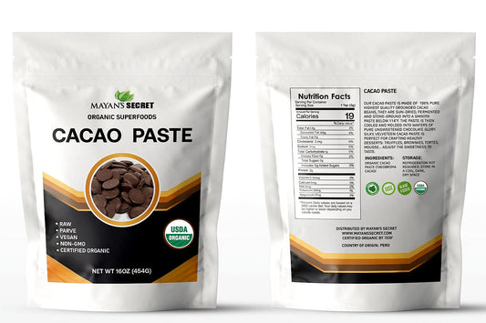 Cacao Paste Organic Raw Wafers Bulk 1 Pound Cacao Paste Unsweetened, Vegan