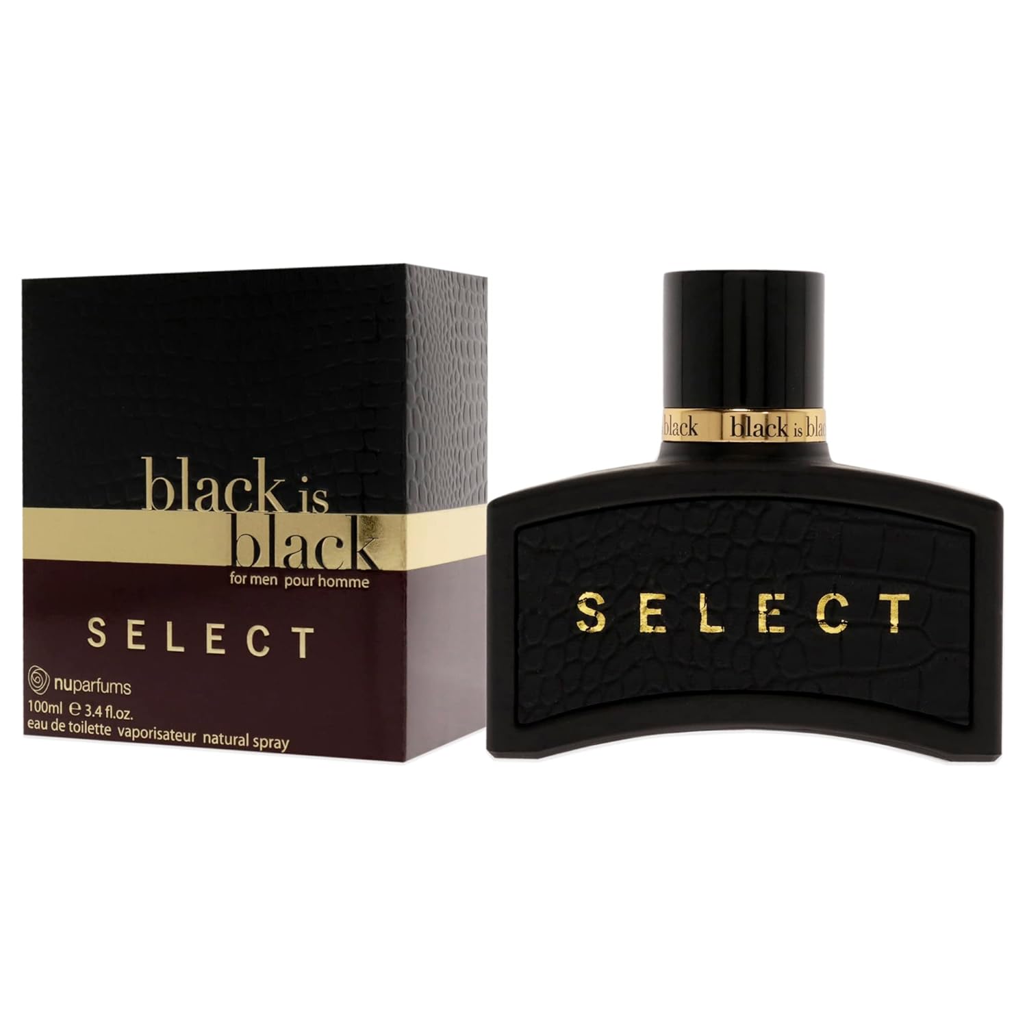 Nuparfums Black Is Black Select Pour Homme Eau De Toilette Spray, 3.4 Ounce : Beauty & Personal Care