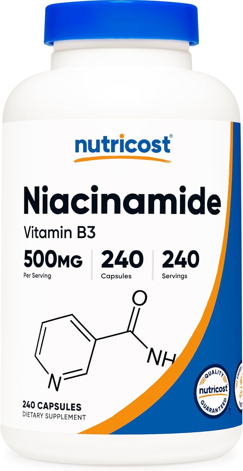 Nutricost Niacinamide (Vitamin B3) 500Mg, 240 Capsules - Non-Gmo, Gluten Free, Flush Free Vitamin B3