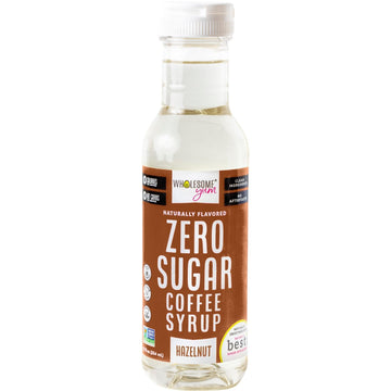 Wholesome Yum Zero Sugar Coffee Syrup (Keto Coffee Syrup) - Sugar Free Hazelnut Syrup With Monk Fruit & Allulose - For Hot & Cold Drinks - Natural Sweetener & Flavoring, Non Gmo, Low Carb, Gluten Free, Vegan (12 Fl Oz)