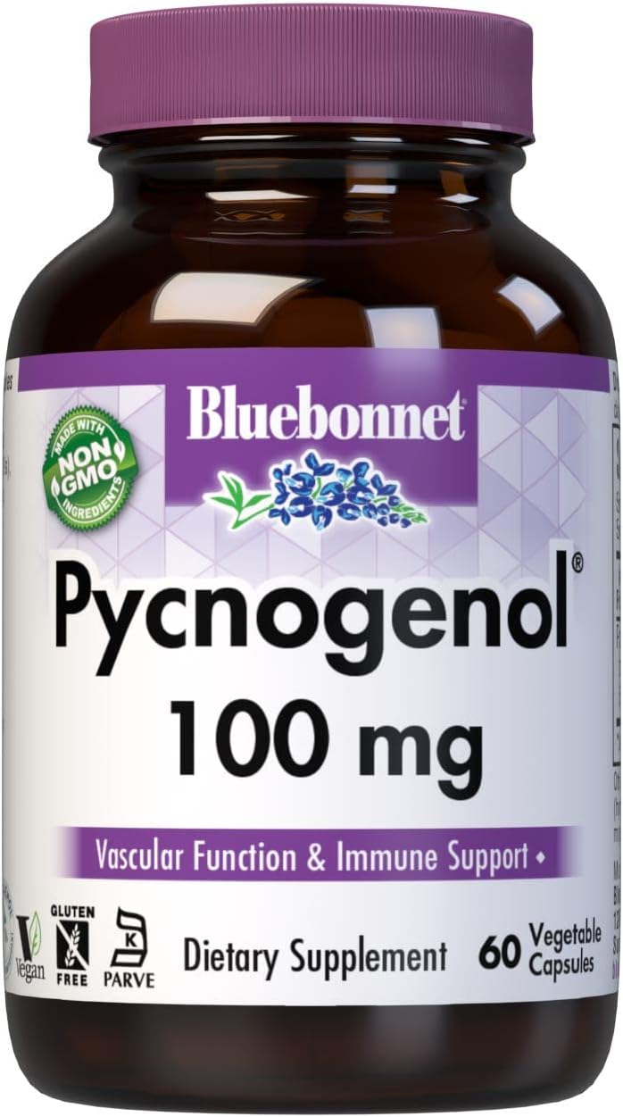 Bluebonnet Pycnogenol Vegetarian Capsules, 100 Mg, 60 Count (743715008366)