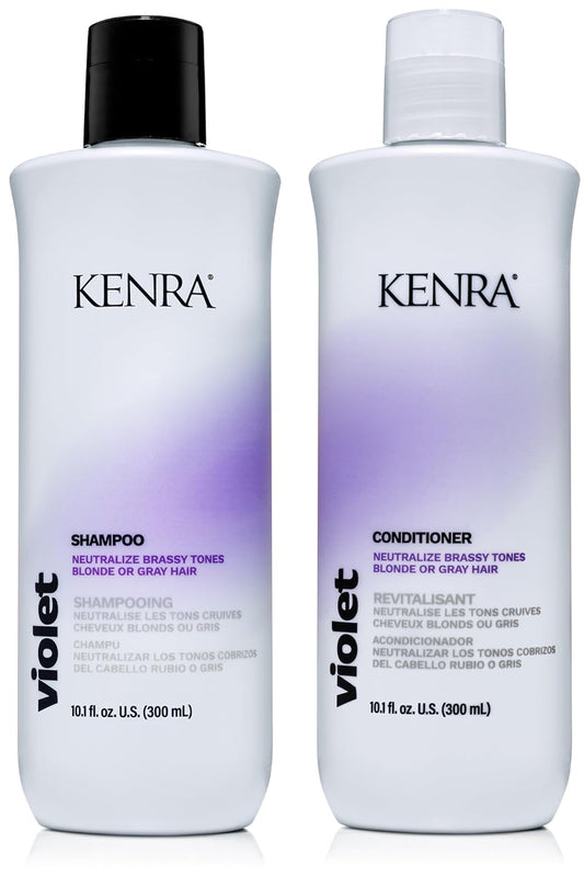 Kenra Violet Shampoo & Conditioner Set | Eliminates Brassy Tones | Purple Pigment + Deposit | Neutralizes Yellow | Moisturizes Processed Hair | Enhances Vibrancy of Blonde or Gray Hair | 10.1 fl. oz. : Beauty & Personal Care