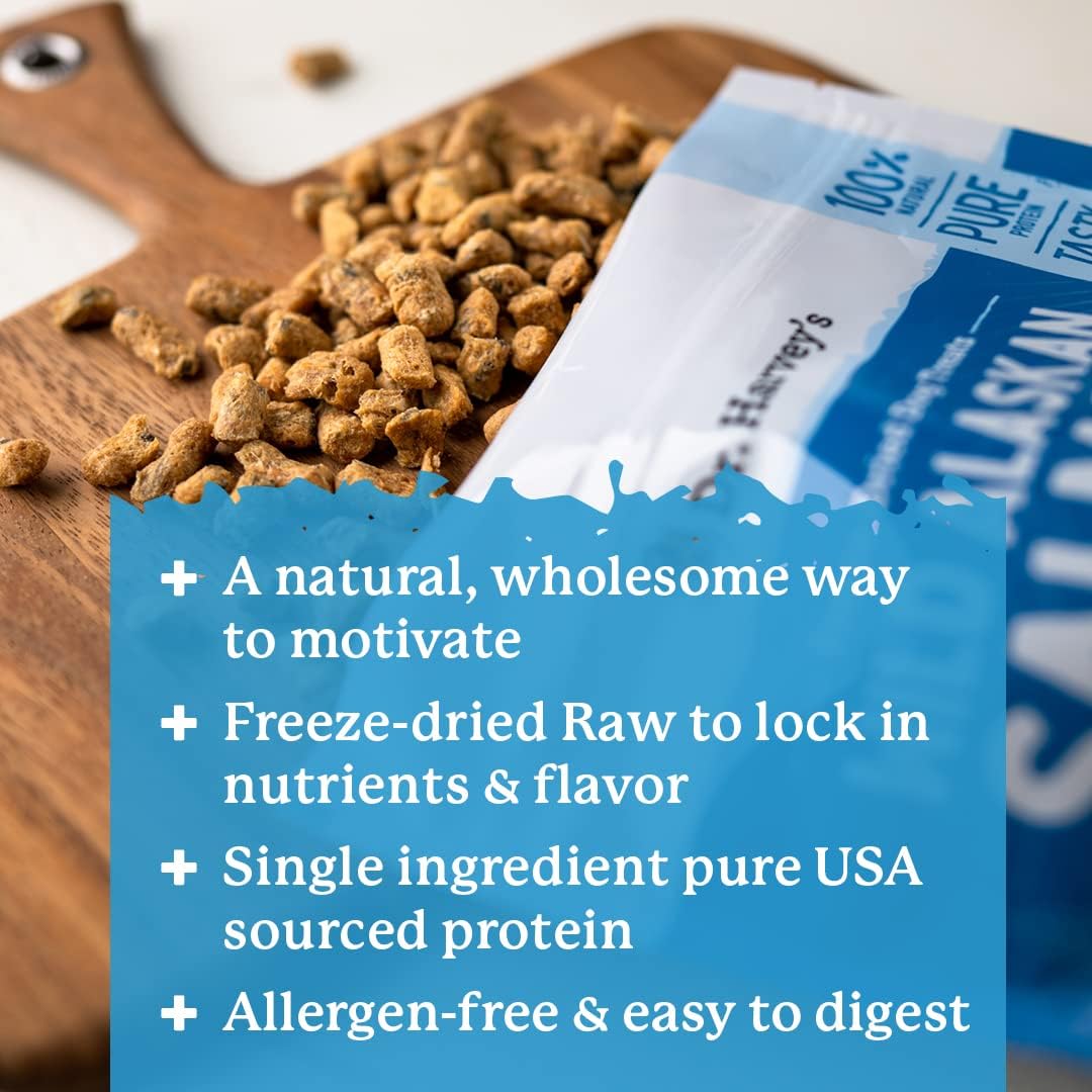 Dr. Harvey's Wild Alaskan Salmon Bites Freeze Dried Dog Training Treats with Salmon Meat for Dogs, 7 Ounces : Pet Supplies