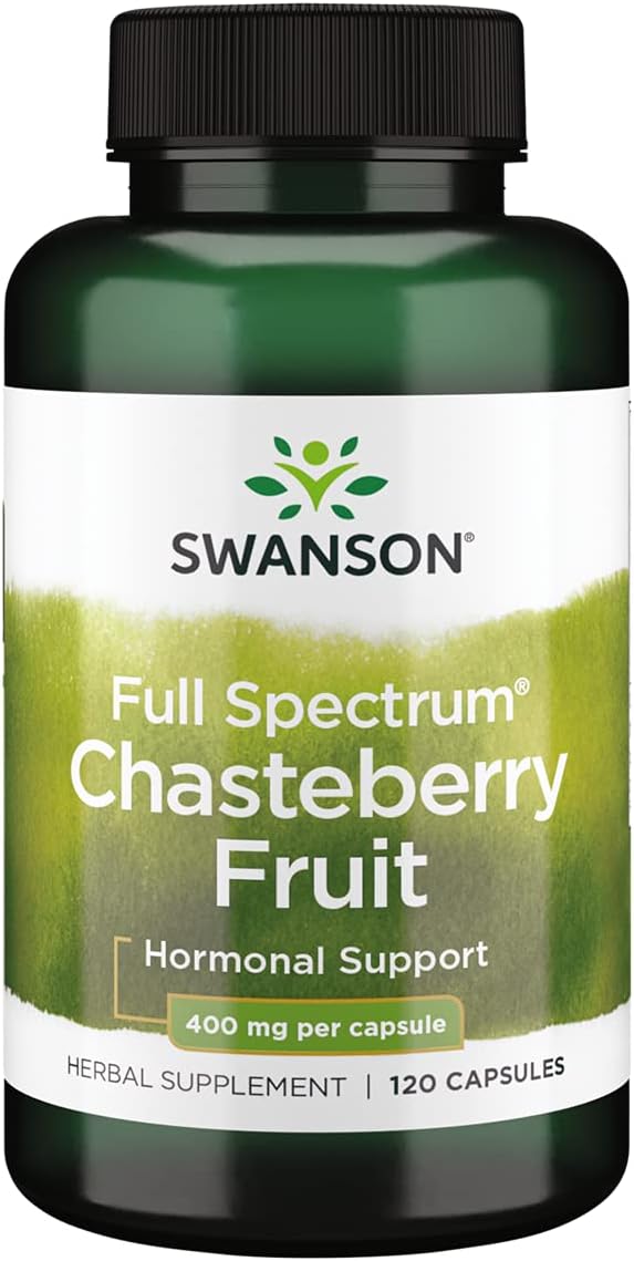 Swanson Chasteberry Fruit - Herbal Supplement Promoting Women's Health & Menopausal & Menstrual Support - May Support Balance & Skin Health - (120 Capsules, 400mg Each)