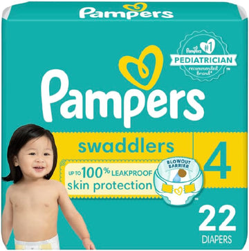 Pampers Swaddlers Diapers - Size 4, 22 Count, Ultra Soft Disposable Baby Diapers