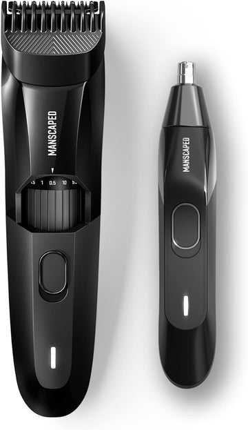 Manscaped® The Face Grooming Duo Contains: The Beard Hedger® Premium Precision Beard Trimmer And The Weed Whacker® 2.0 Nose And Ear Hair Trimmer