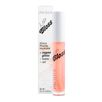 Pacifica Beauty Lip Bloss, Jasmine Kiss, Makeup, Hydrating, Moisturizing, Shea Butter, Jojoba Oil, Lip Gloss, Lip Oil, Lip Plumper, Lip Tint, Lip Care, Vegan, Lavender Pink Tint, 0.14 Fl Oz (1 Count)