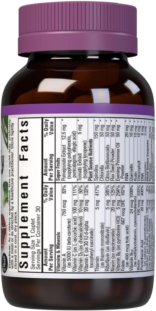 Bluebonnet Nutrition Super Earth* Single Daily* Multiple (With Iron), For Daily Nutritional Support*, Gluten-Free, Kosher Certified, Dairy Free, Vegetarian Friendly, 30 Caplets, 30 Servings