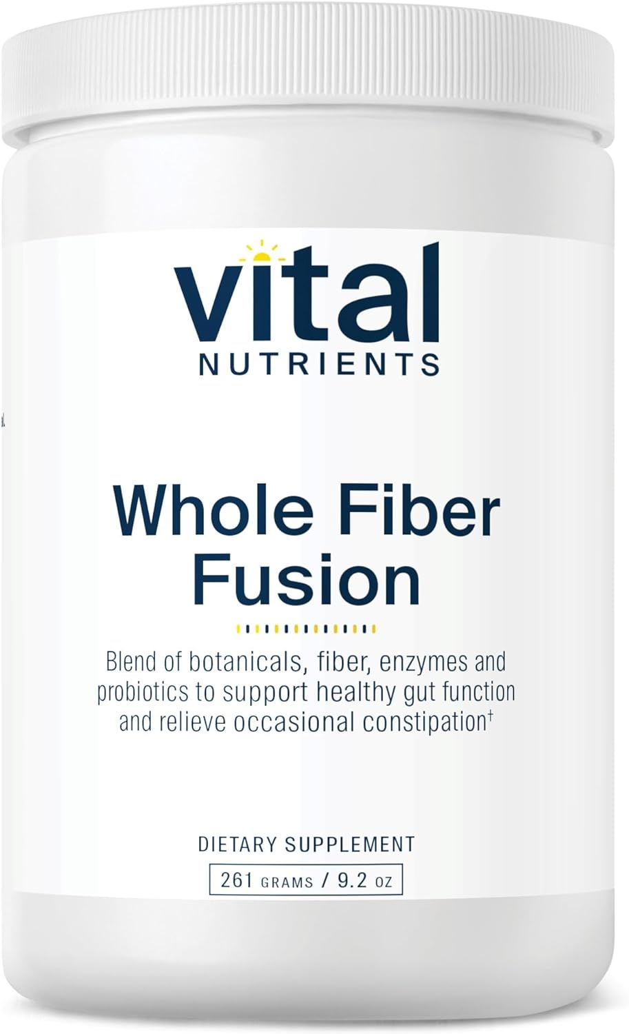 Vital Nutrients - Whole Fiber Fusion Powder - Natural Source Of Dietary Fiber - Vegetarian - 261 Grams