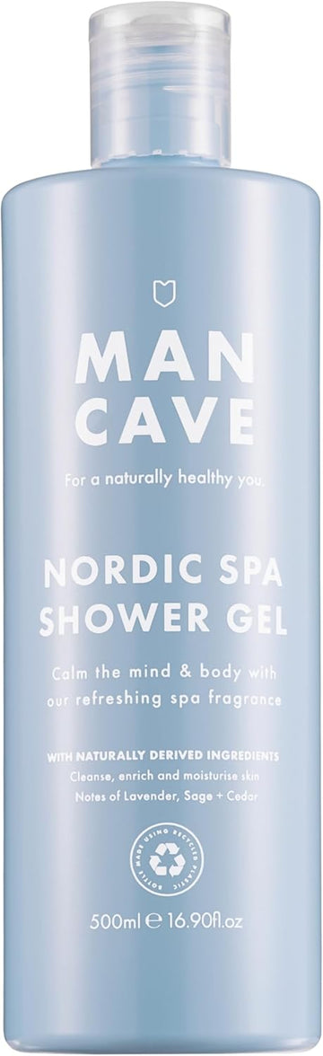 Mancave Nordic Spa Shower Gel Men, 500 Ml, Vegan Mens Shower Gel With Natural Ingredients - Calming Lavender, Earthy Sage & Warm Cedar - Cruelty-Free Body Wash, Eco-Conscious & Recycled Packaging