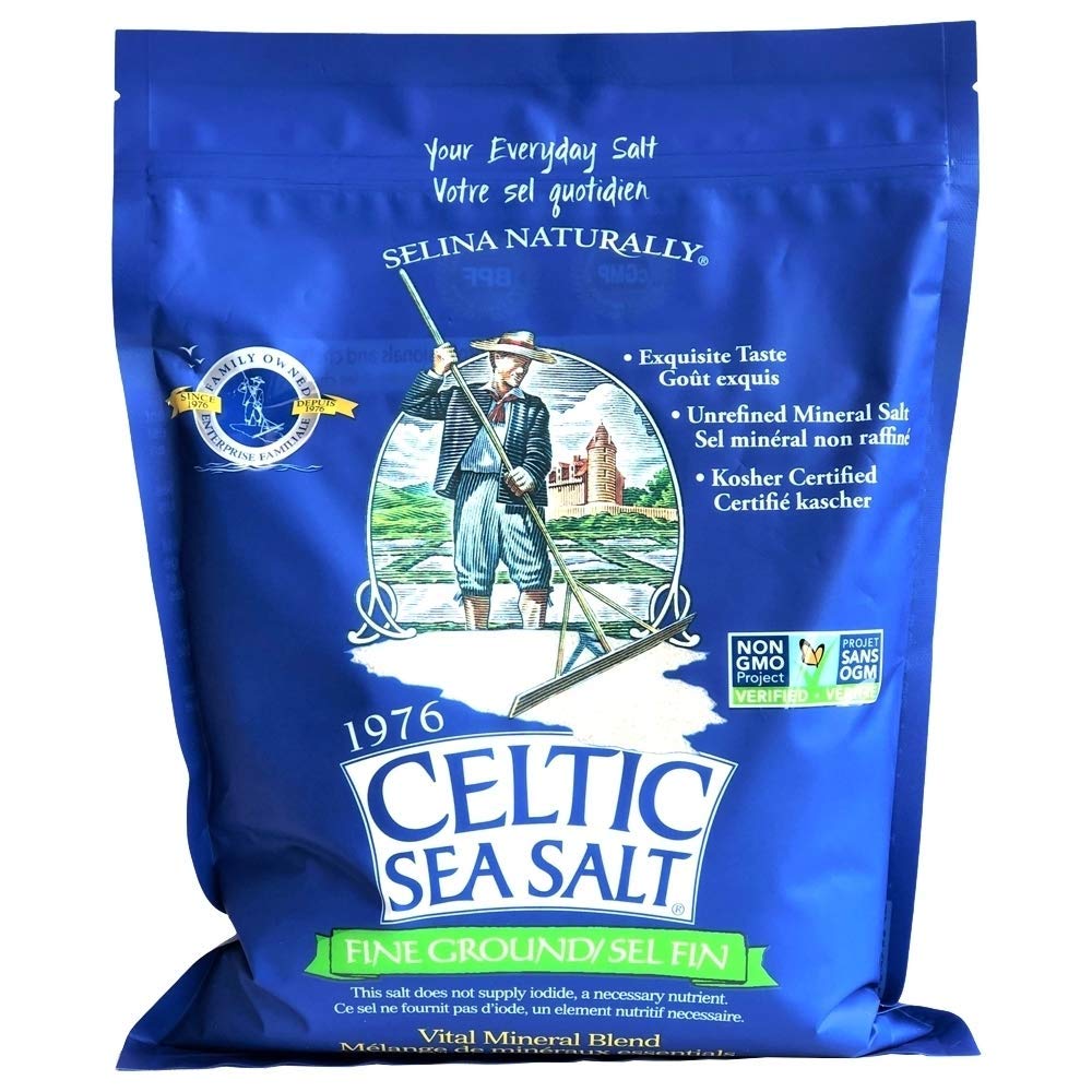 Fine Ground Classic Celtic Sea Salt – (1) 5 Pound Bag Of Nutritious, Great For Cooking, Baking, Pickling, Finishing And More, Pantry-Friendly, Gluten-Free, Kosher And Paleo-Friendly