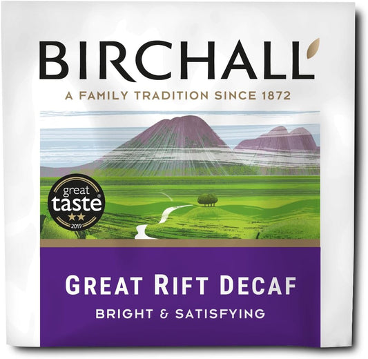 Birchall Tea | Great Rift Decaf | Black Tea | 1 Pack Of 20 Enveloped Plant-Based Prism Tea Bags
