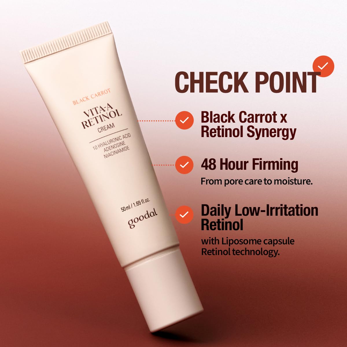 Goodal Black Carrot Retinol Cream 1.69 Fl.Oz (50Ml) – Beginner Friendly Korean Skin Care Moisturizer With Retinol, Niacinamide, Pore Minimizer – 48H Lasting Hydration, Anti-Aging, Daily Cream : Beauty & Personal Care
