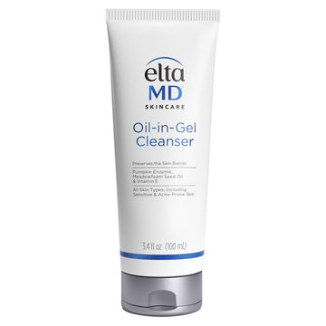 Eltamd Oil-In-Gel Facial Cleanser, Daily Gentle Face Cleanser, Removes Long-Wear Makeup, Sunscreen, And Sweat, Cleansing Oil For Face, 3.4 Oz Tube