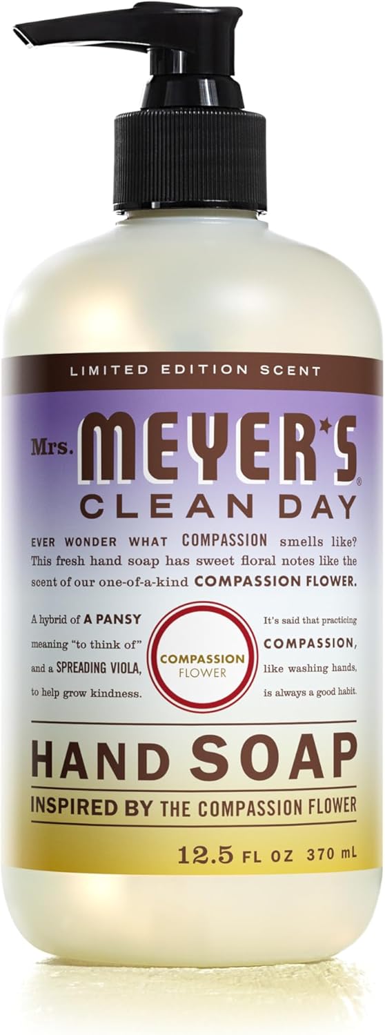 Mrs. Meyer'S Clean Day Hand Soap, Compassion Flower, Made With Essential Oils, 12.5 Fl. Oz