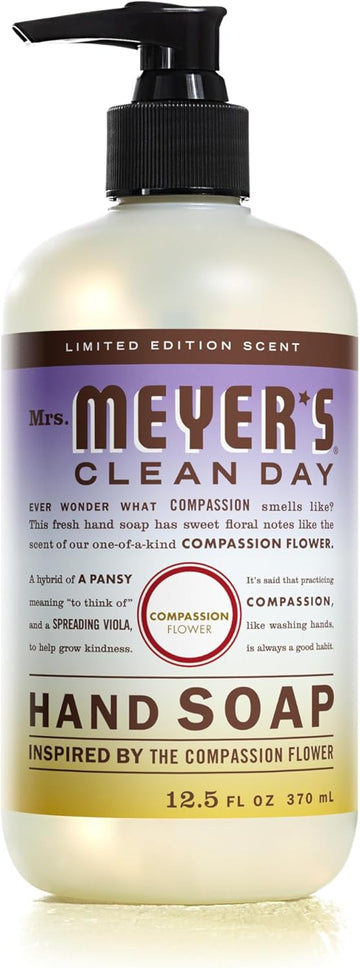 Mrs. Meyer'S Clean Day Hand Soap, Compassion Flower, Made With Essential Oils, 12.5 Fl. Oz