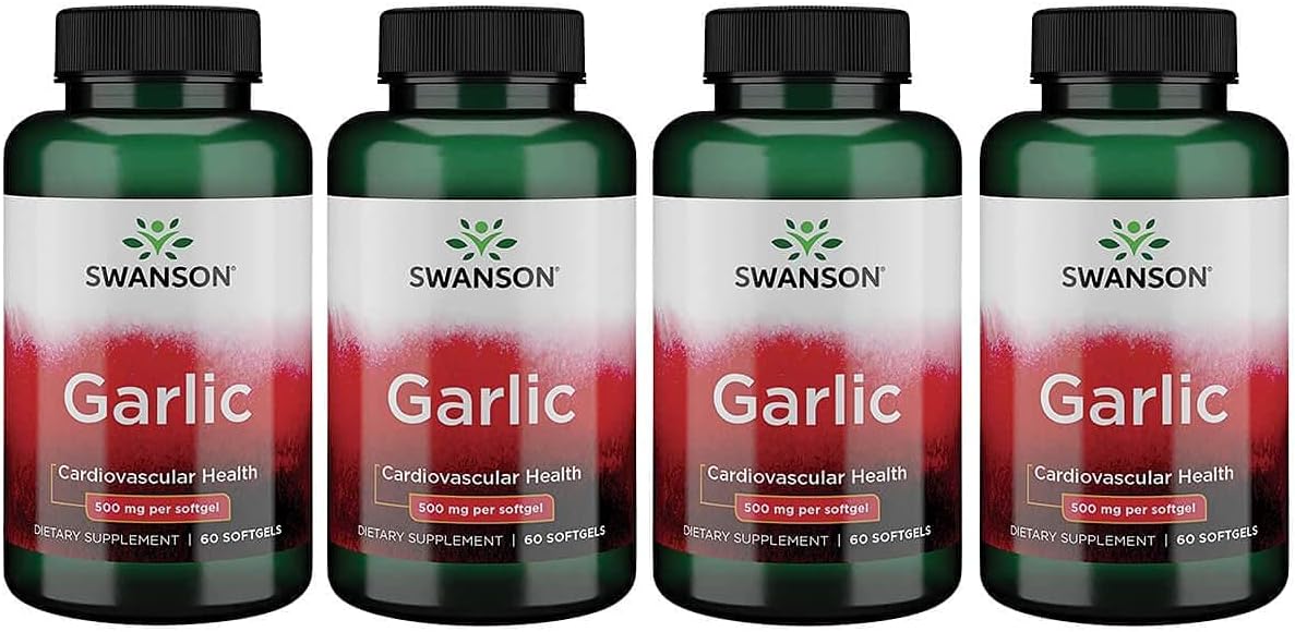 Swanson Garlic 500 Milligrams 60 Sgels (4 Pack)