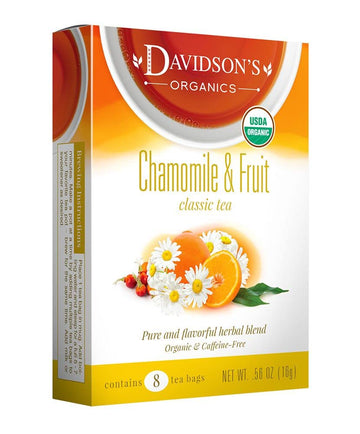 Davidson'S Organics, Chamomile & Fruit, 8-Count Tea Bags, Pack Of 12