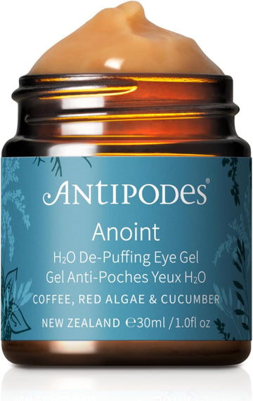Anoint H2O De-Puffing Eye Gel – Hydrating Eye Gel For Puffy Eyes, Dark Circles & Eye Bags – Coffee, Cucumber & Manuka Honey – All Skin Types – 30Ml