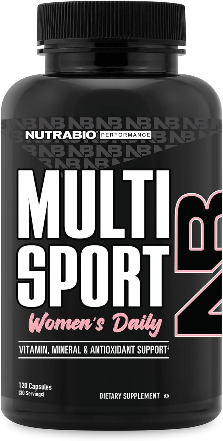 Nutrabio Multisport For Women - Womens Multivitamin - 33 Vitamins, Minerals, Micronutrients - Rich In Antioxidants - Supports Peak Athletic Performance, Energy, Metabolism (120 Vegetable Capsules)
