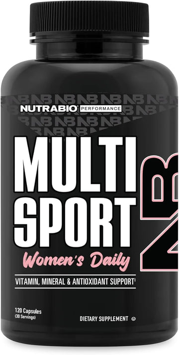 Nutrabio Multisport For Women - Womens Multivitamin - 33 Vitamins, Minerals, Micronutrients - Rich In Antioxidants - Supports Peak Athletic Performance, Energy, Metabolism (120 Vegetable Capsules)