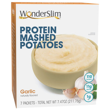 Wonderslim Instant Mashed Potatoes, Garlic, 11G Protein, Low Fat, Gluten Free (7Ct)