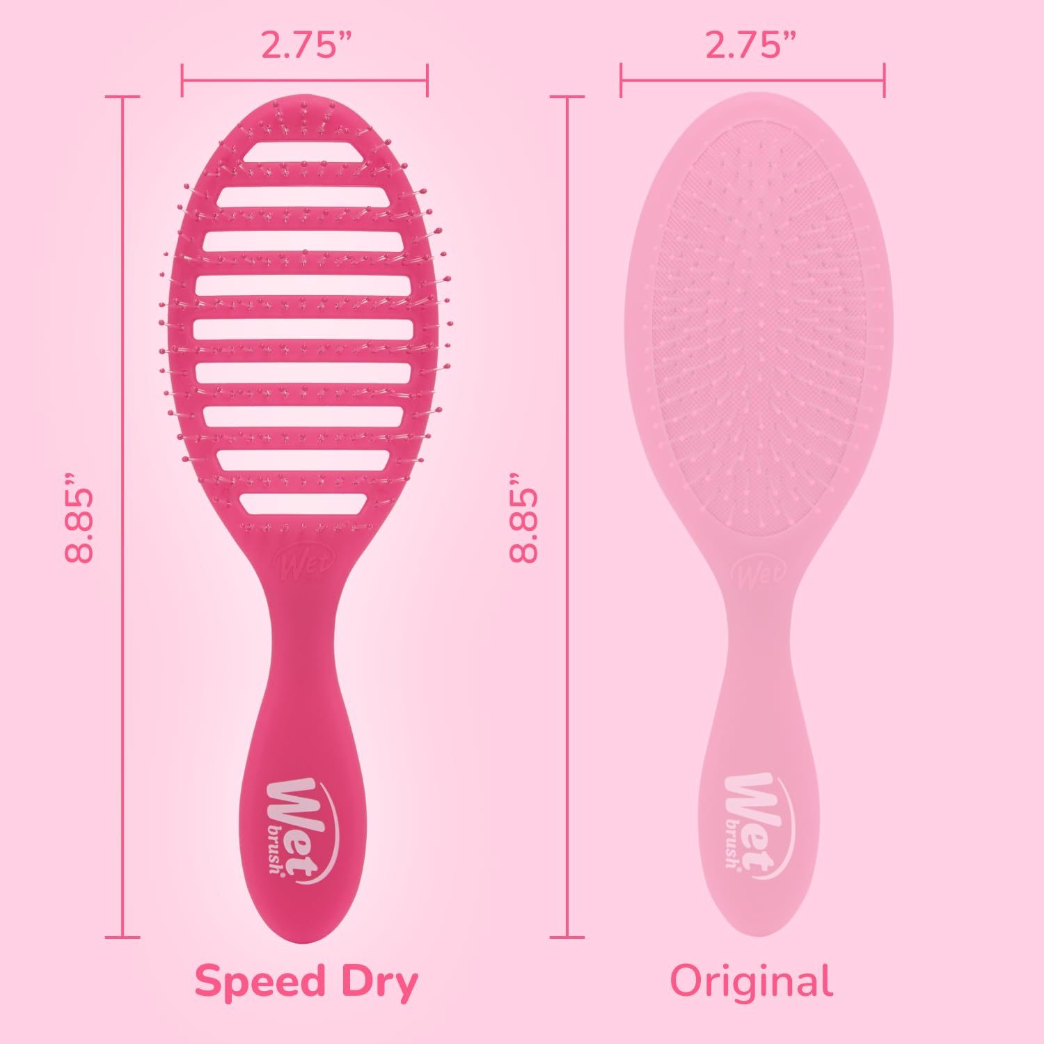 Wet Brush Speed Dry Hair Brush, Pink Frost - Vented Design & Soft Heatflex Bristles Are Blow Dry Safe - Ergonomic Handle Manages Tangles - Pain-Free Hair Accessories : Beauty & Personal Care