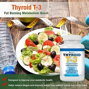 Absolute Nutrition Thyroid T3 Radical Metabolic Support for Women and Men, Energy and Focus, Healthy Thyroid Function, Natural Formula, Non-GMO, No Caffeine, 2 Pack 60 Servings, 120 Capsules : Health & Household
