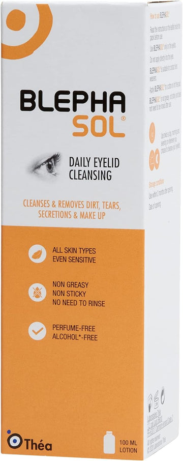 2 x Blephasol 100ml Sensitive Eyelids Eye Lotion & 100 Organic Cotton Pads