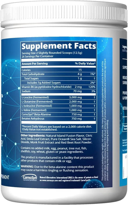 Mrm Nutrition Reload Bcaa+G Post-Workout Recovery| Island Fusion Flavored| 9.6G Amino Acids| With Carnosyn®| Muscle Recovery| Keto Friendly| 26 Servings