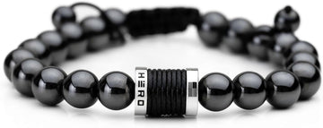 Iheartdogs Hero Company Magnetic Hematite Titanium Beads Bracelet - Magnetic Therapy Bracelet For Men And Women